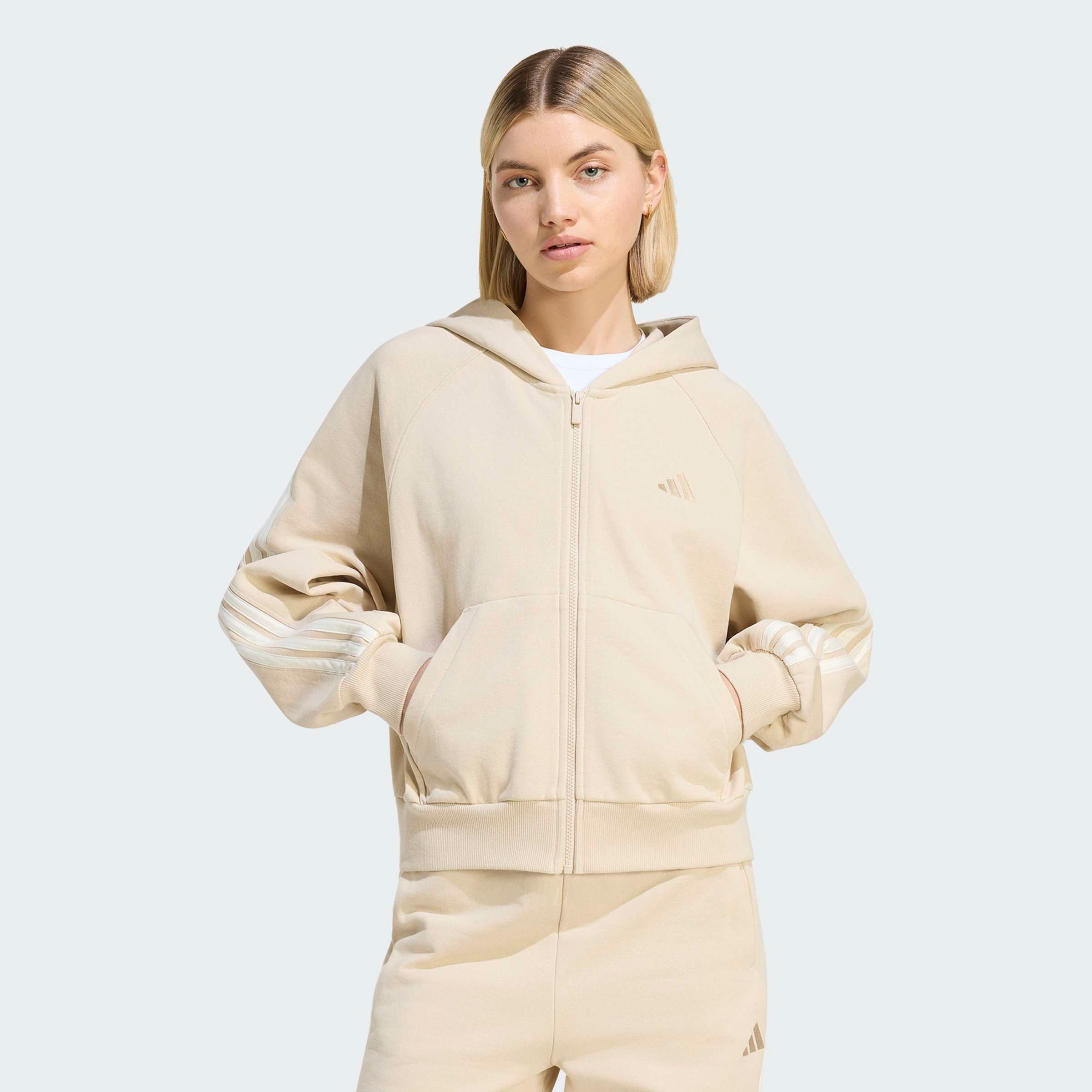 adidas Sportswear Kapuzensweatshirt ADIDAS KIT 3-STREIFEN MIT DURCHGEHENDEM REISSVERSCHLUSS für Erwachsene, mit Kapuze, in normaler Länge
