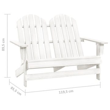 furnicato Gartenstuhl 2-Sitzer Adirondack-Gartenbank Massivholz Tanne Weiß