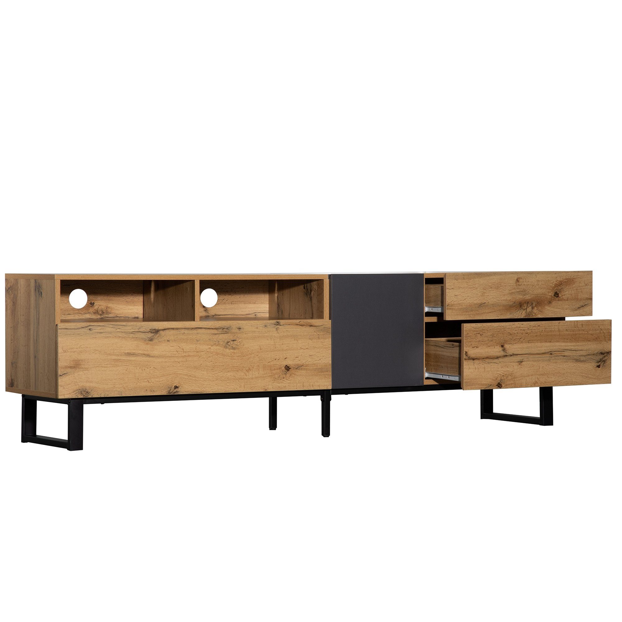 Celya TV-Schrank Moderne Farbe passend Holz Maserung TV Schrank 180cm stabil