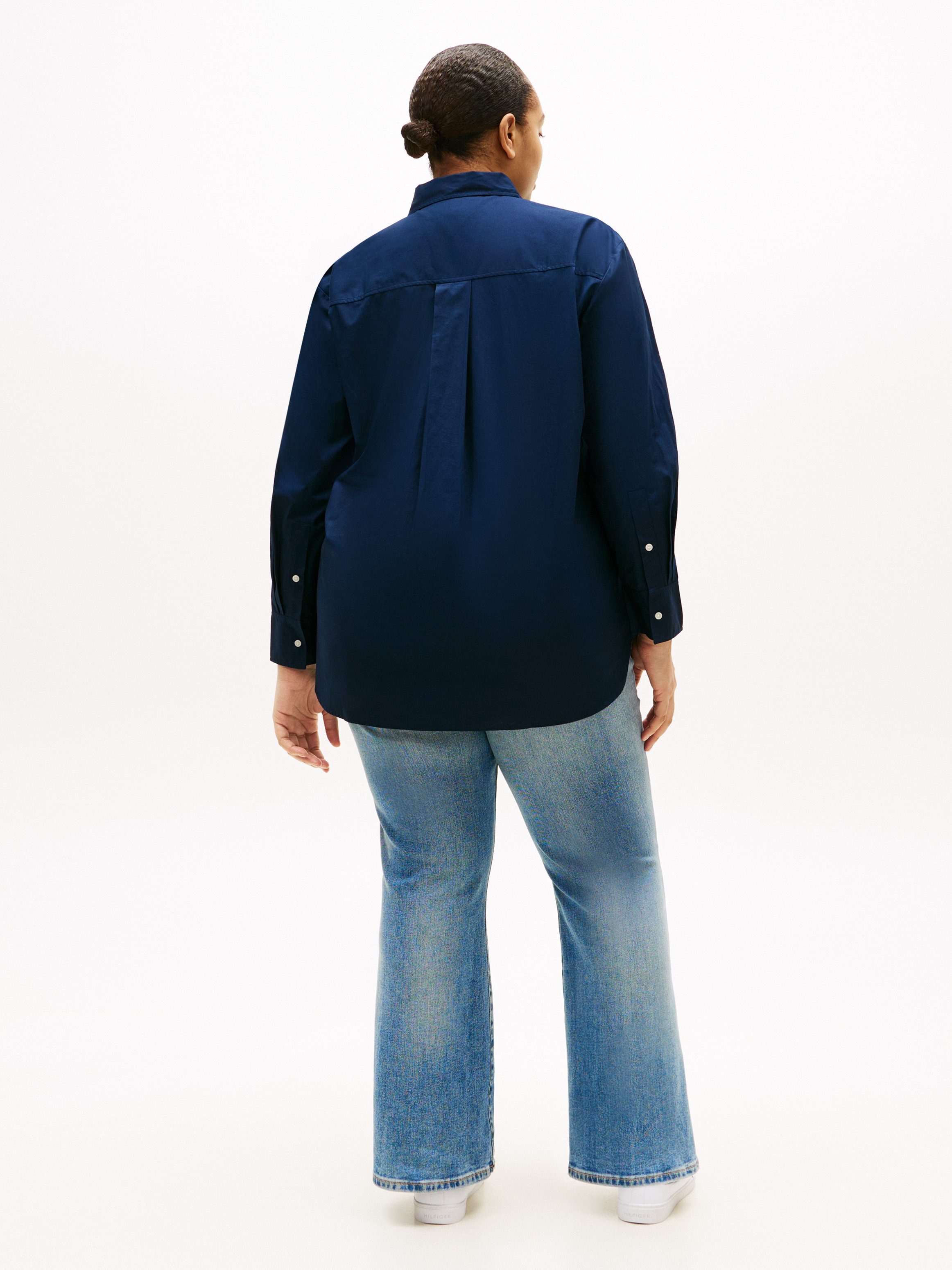 Tommy Hilfiger Curve Hemdbluse CRV COTTON EASY SHIRT in großen Größen, Baumwolle