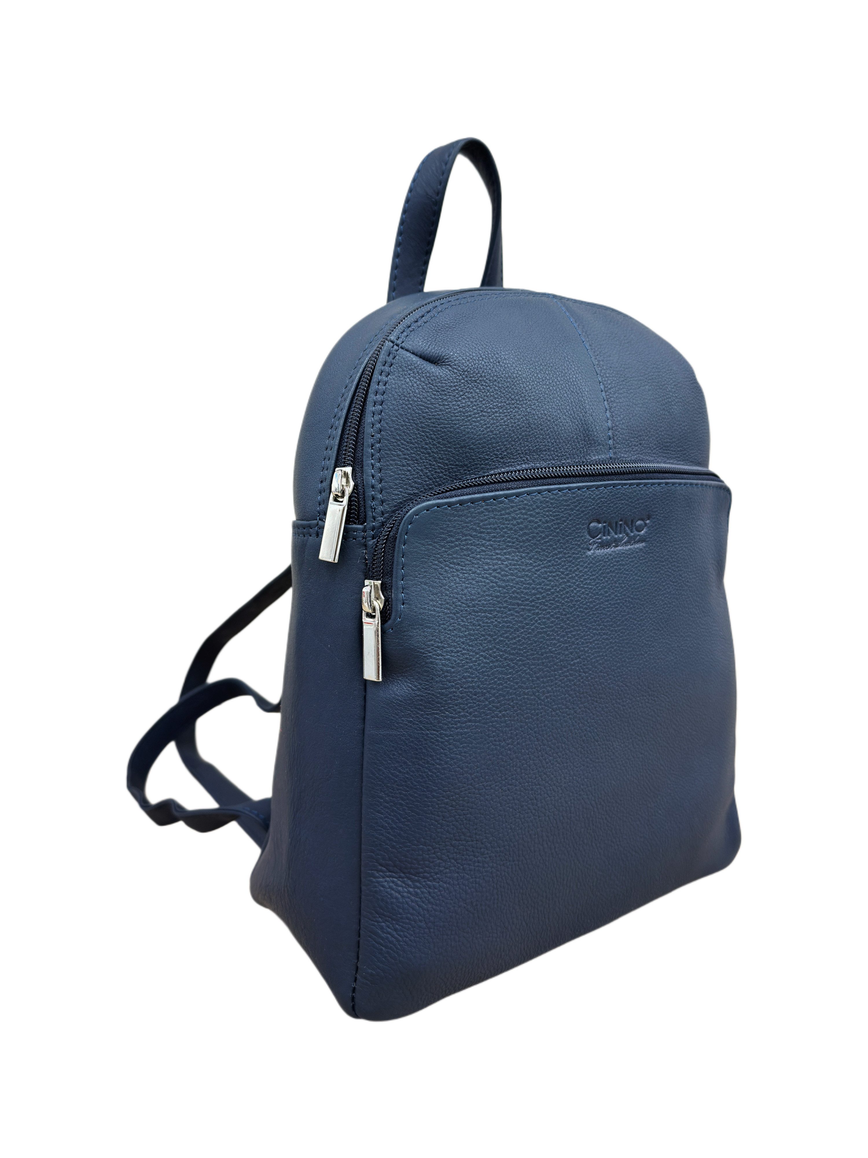 Cinino Cityrucksack C6104, Damen City-Rucksack aus echtem Rindleder