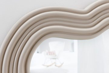 riess-ambiente Wandspiegel ALICE II 100cm pastell greige (Einzelartikel, 1-St), Flur · Kunststoff · Rahmen · Dekoration · Wellen · Design · Modern