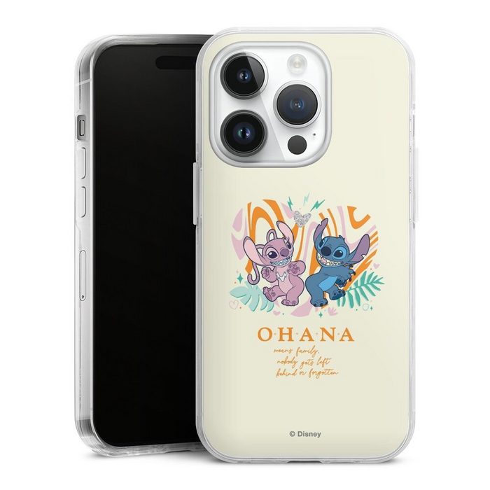 DeinDesign Handyhülle Lilo & Stitch Offizielles Lizenzprodukt Disney Stitch and Angel Apple iPhone 14 Pro Hülle Bumper Case Handy Schutzhülle