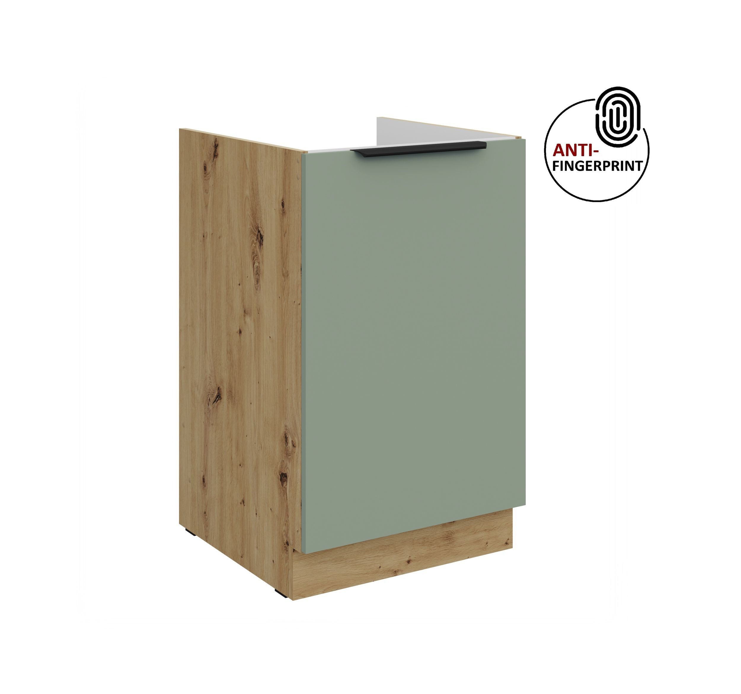 Küchen-Preisbombe Spülenunterschrank 50 cm Küche ARIA Aquamarin ultra matt Anti Fingerprint Küchenzeile