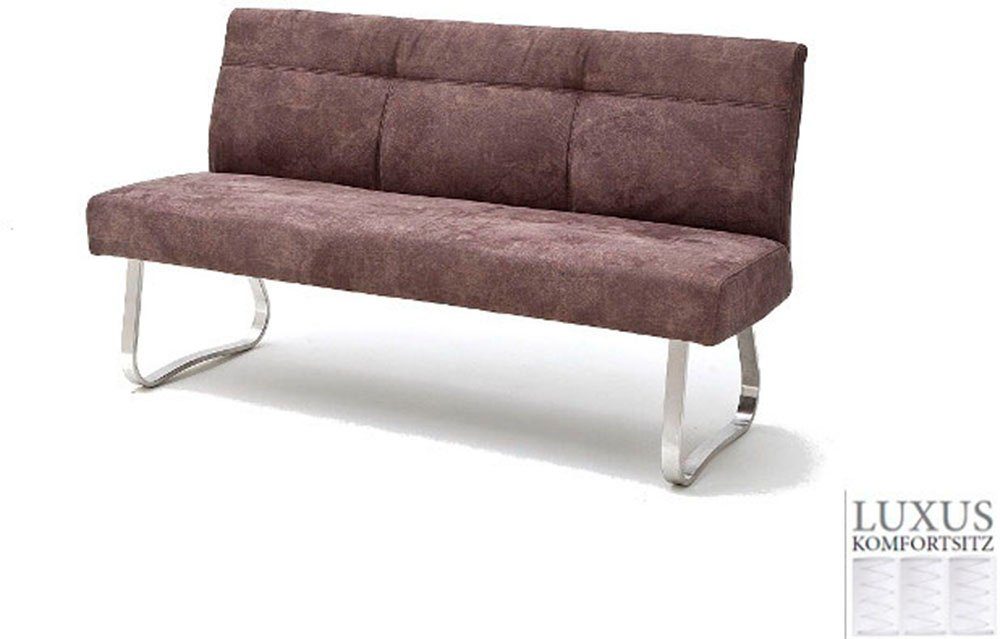 MCA furniture | braun TALENA-PBANK braun gebürstet Edelstahl Polsterbank 