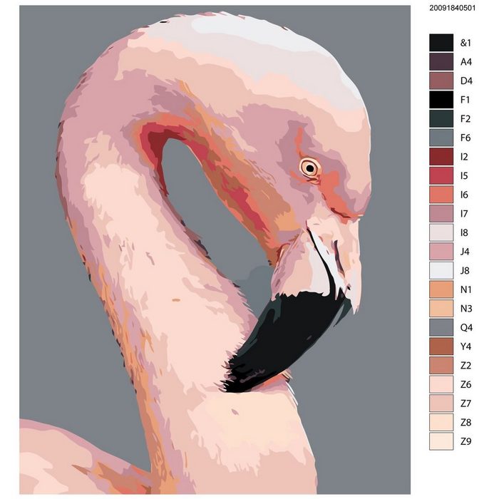 Marussia Kreativset Malen nach Zahlen "Flamingo" 40x50cm PHTO-20091840501 (embroidery kit)