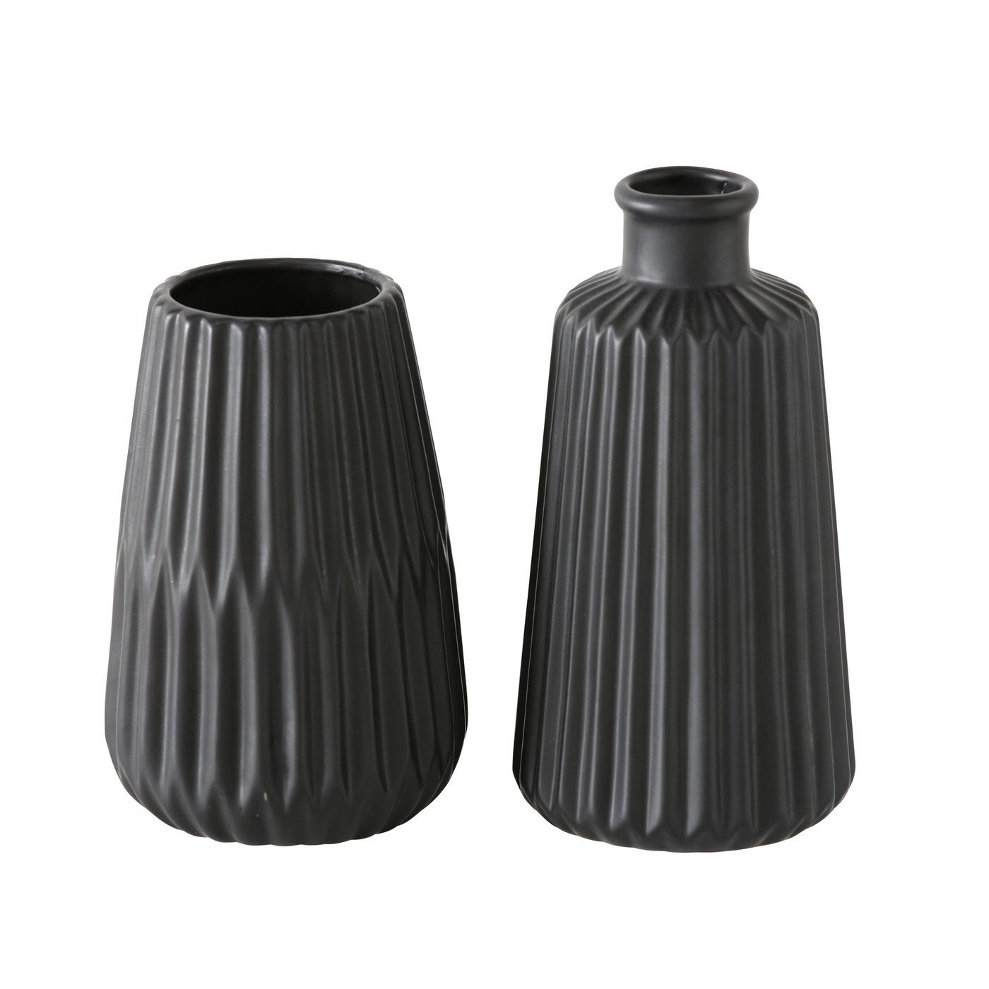 BOLTZE GRUPPE GmbH Dekovase Boltze Esko Vase schwarz 1013332 2er-Set (2 St)