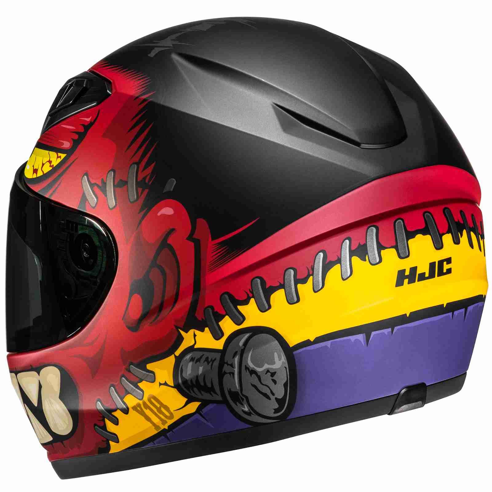 HJC Motorradhelm HJC Y10 Frank MC1SF Integralhelm Rot / Schwarz / Gelb L (1er Set), motorradhelm kinder