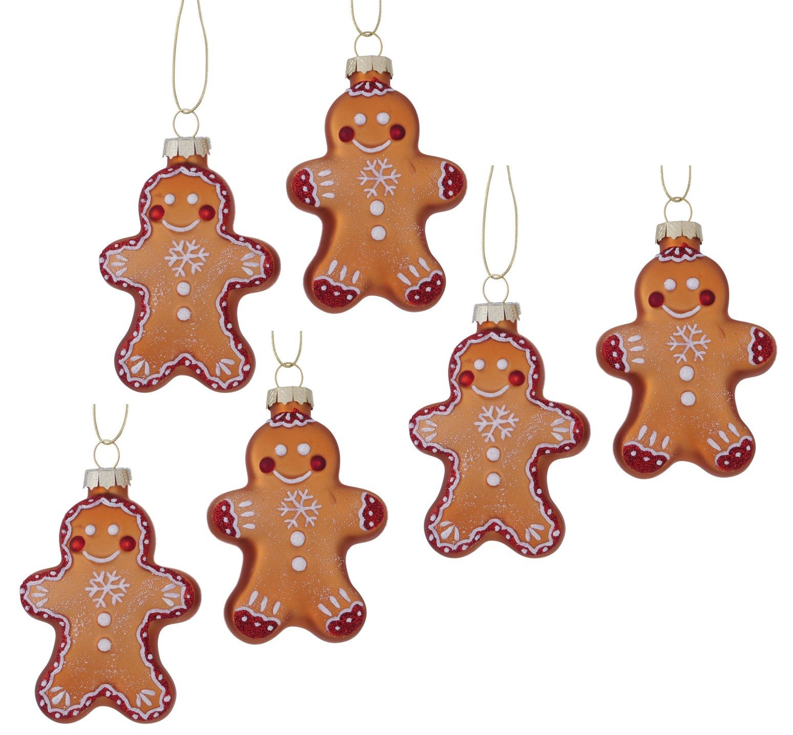 LeGer Home by Lena Gercke Christbaumschmuck Weihnachtsanhänger Gingy (6-tlg), Weihnachtlicher Lebkuchenmann, 6er-Set, Weihnachtsdeko