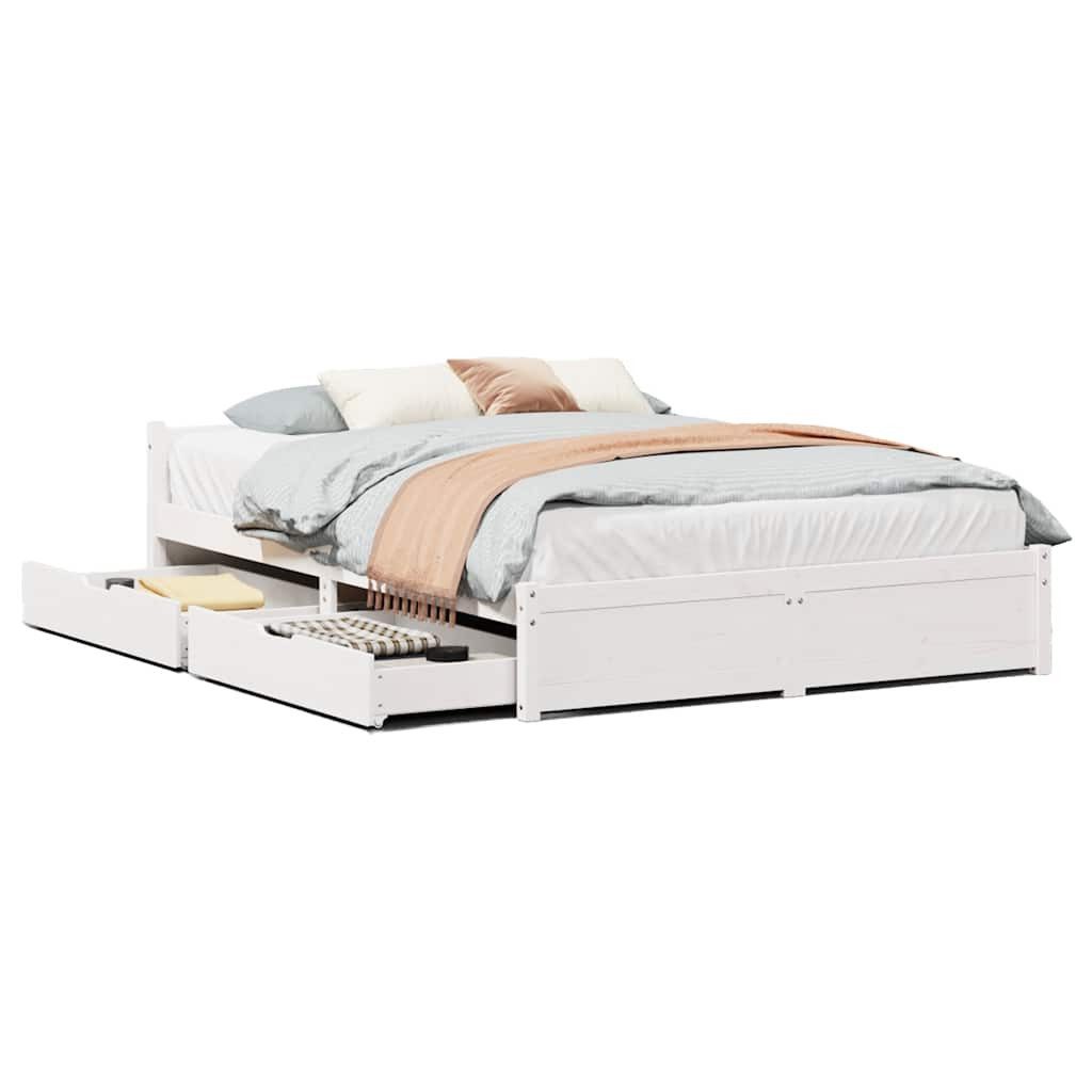 vidaXL Bett Massivholzbett ohne Matratze Weiß günstig online kaufen