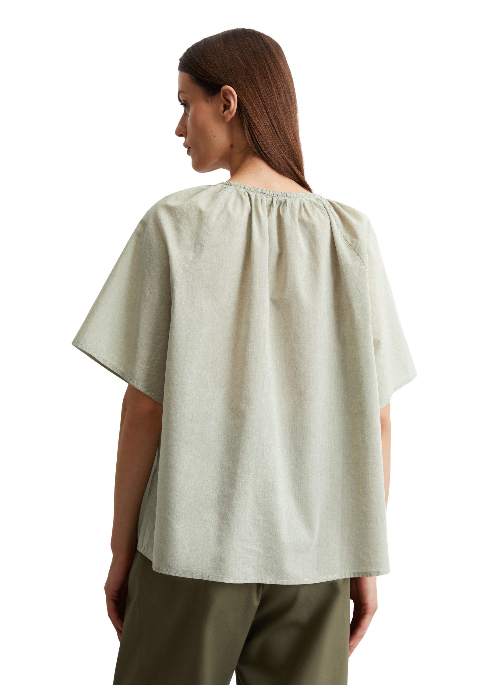 Marc O'Polo Kurzarmbluse aus Baumwoll-Chambray