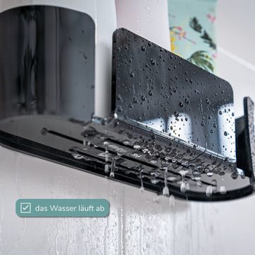 bremermann Duschablage Duschkorb zur Wandmontage, zum Kleben oder Bohren, schwarz, aus Acryl