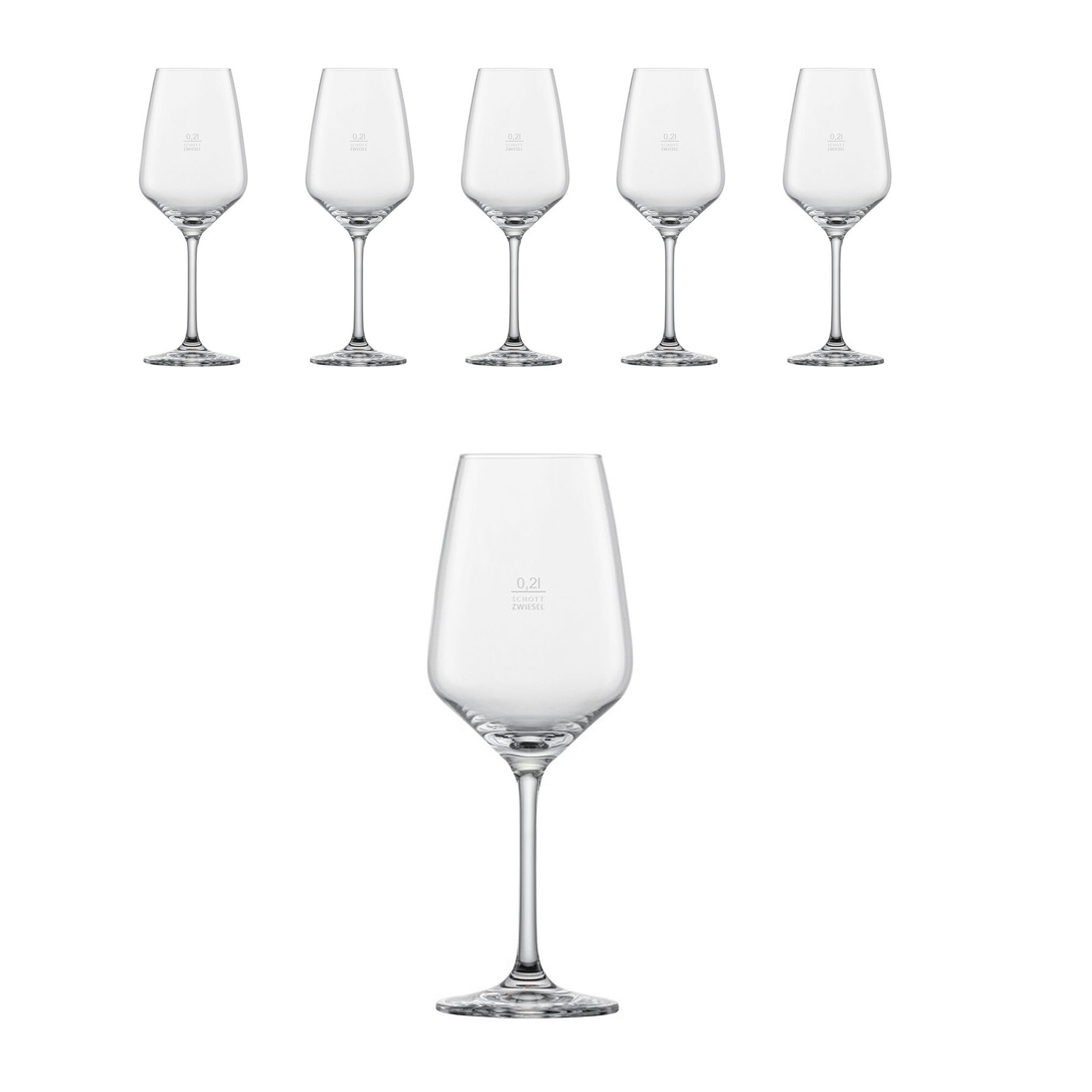 Zwiesel Glas Weißweinglas Schott Zwiesel Taste Weißweingläser – 6er Set 356ml geeicht, Tritan-Kristallglas