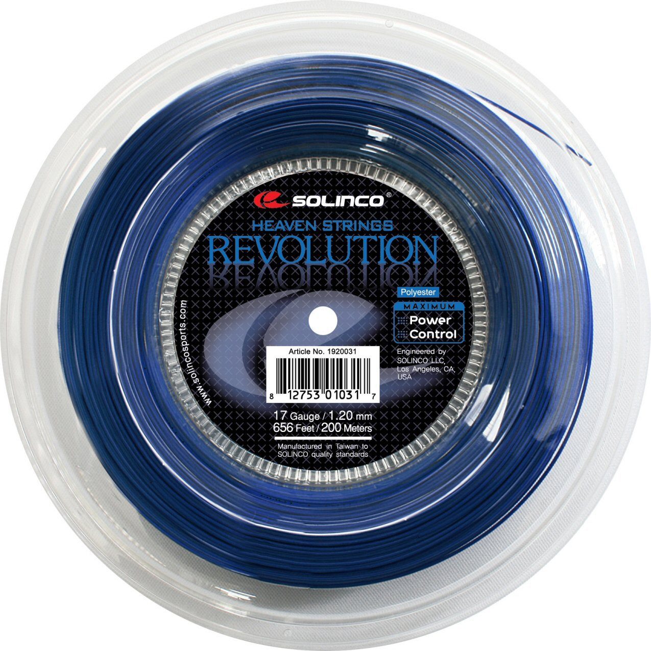 Solinco Tennissaite Revolution (Haltbarkeit+Power) blau 200m Rolle, Saitendicke: 1.15