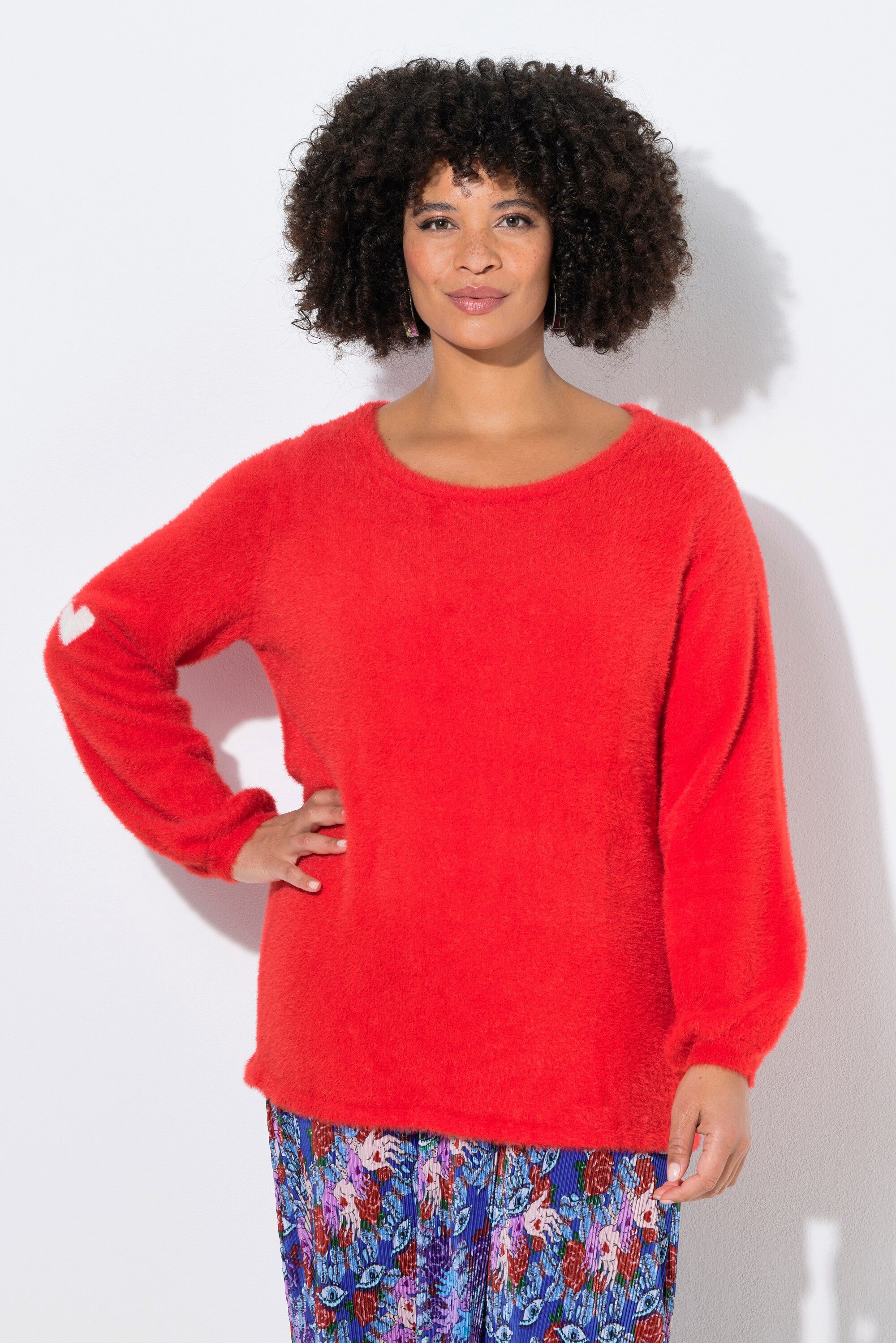 Strickpullover Pullover Straight Fit Fancystrick Ballonärmel
