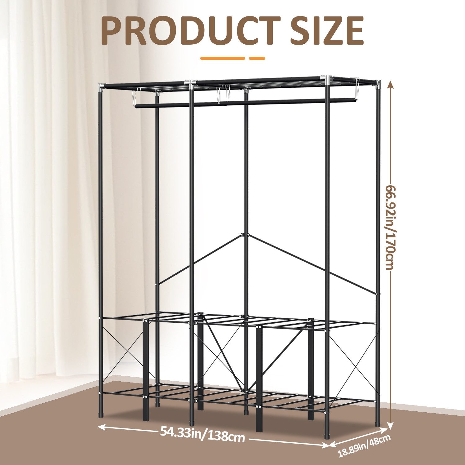 Clanmacy Kleiderschrank Kleiderschrank Stoffschrank Groß Faltschrank Stoff günstig online kaufen