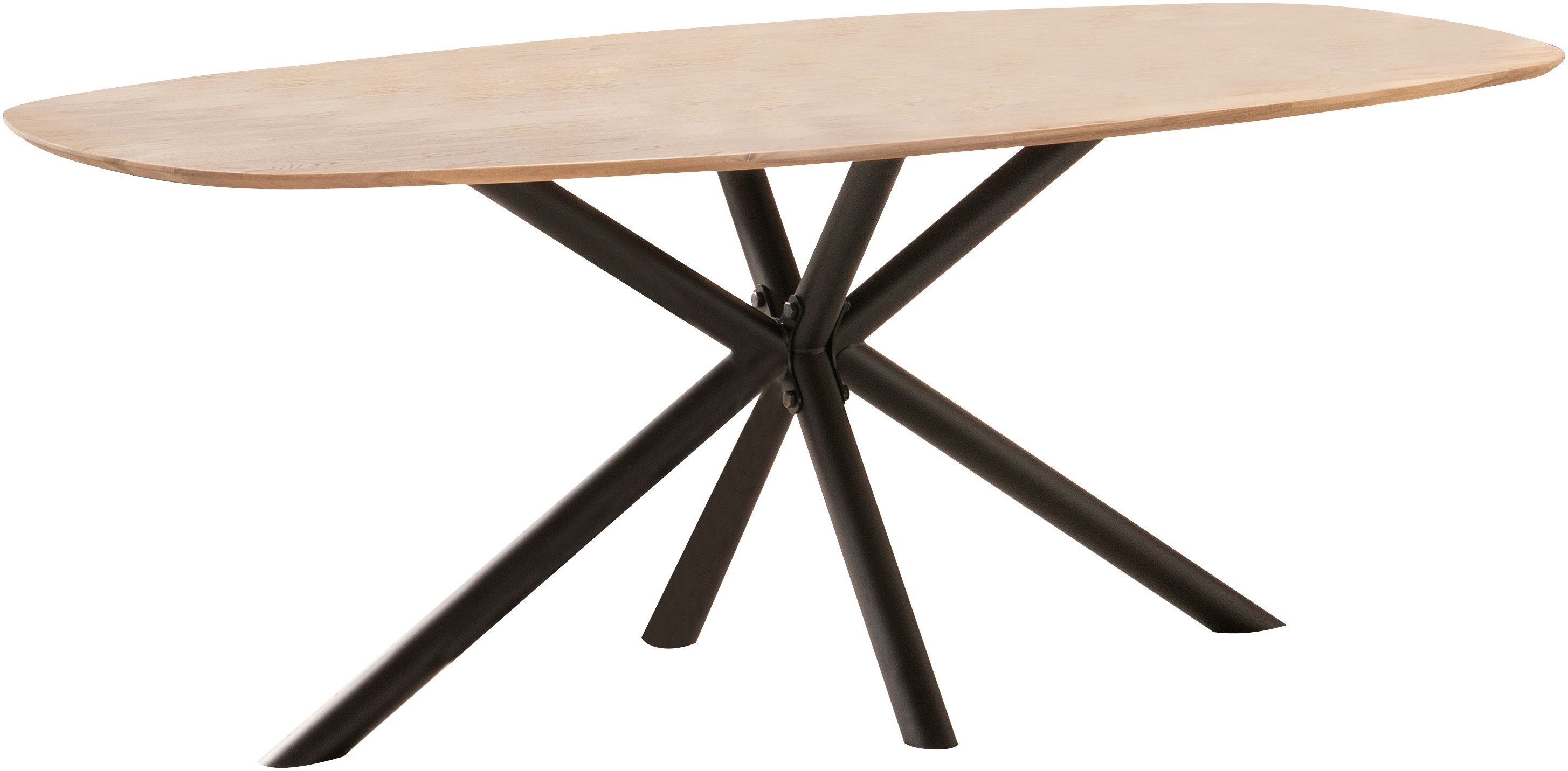 Home affaire Esstisch Vermont (2-St), aus massiver Eiche mit robustem Metallgestell