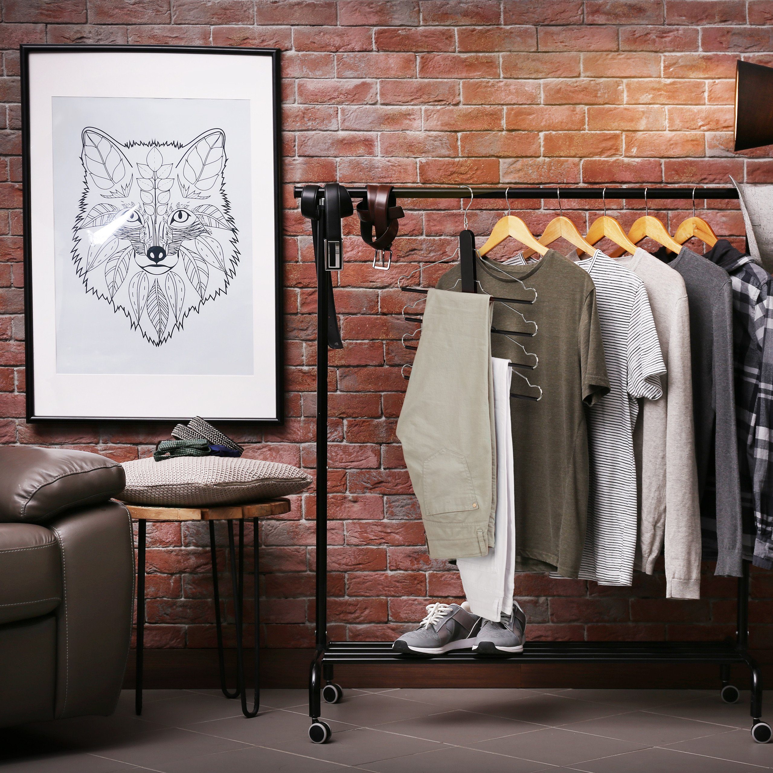 relaxdays Mehrfach-Kleiderbügel Raumsparbügel mehrfach schwarz günstig online kaufen