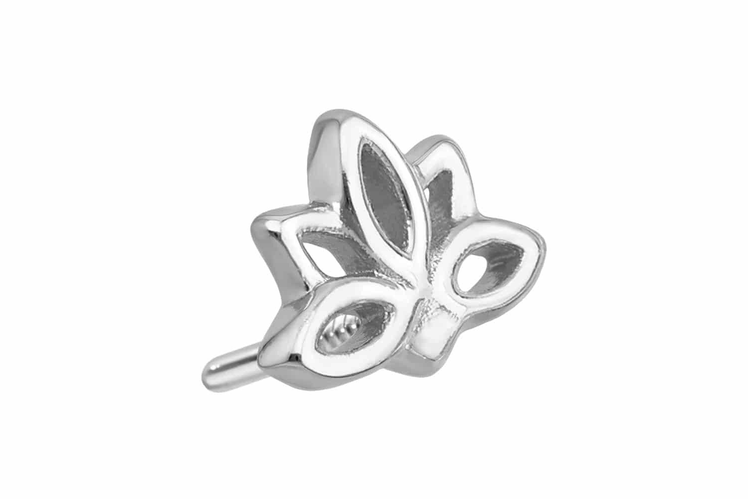 Piercing-Set 925er Silber Schraubaufsatz mit Außengewinde LOTUSBLÜTE