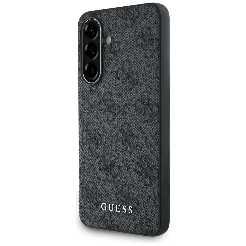 Guess Handyhülle Galaxy A56 Kunstleder grau Muster classic Logo goldfarbig 6,7 Zoll, Kantenschutz