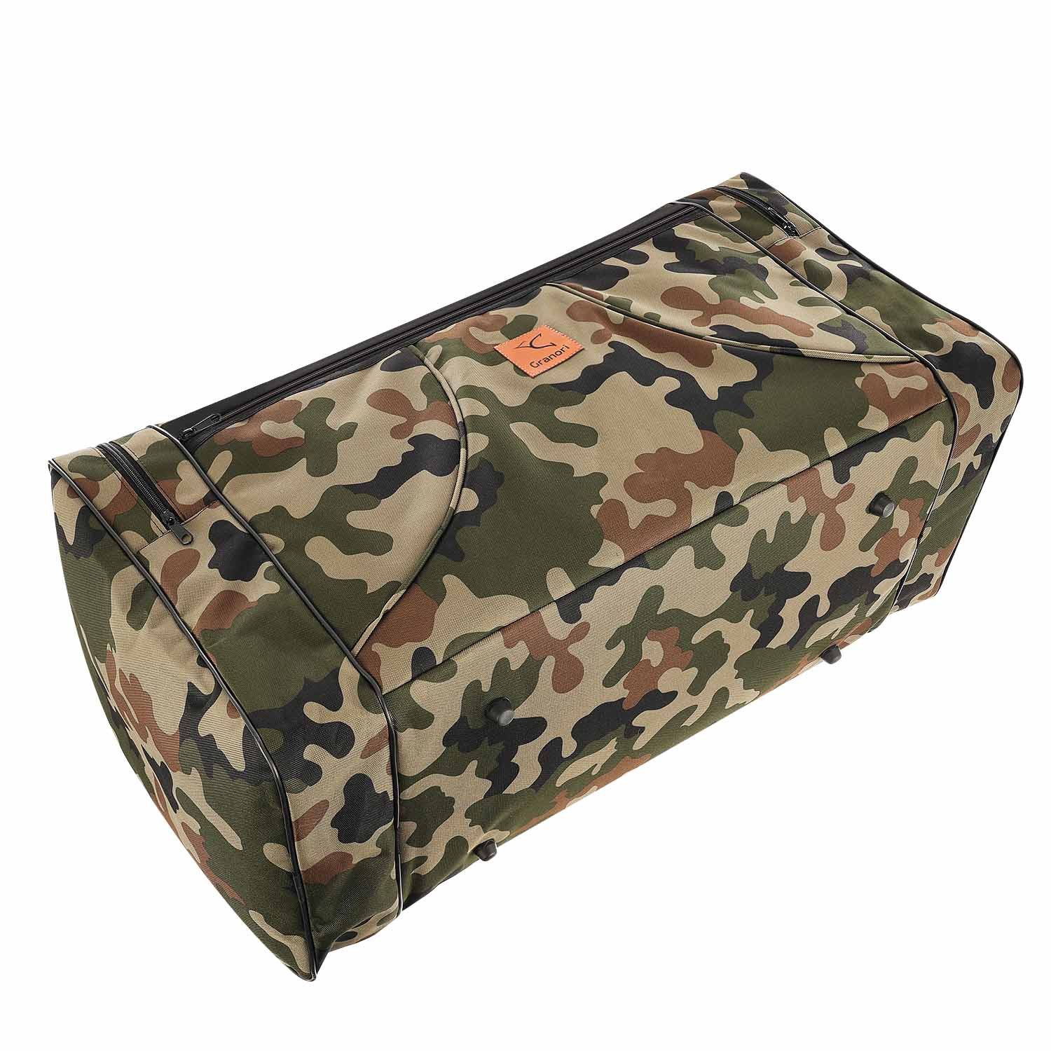 Granori Sporttasche Militär Reisetasche Camouflage 80 L, mit Schulterriemen und mehreren Fächern, EU-Produktion