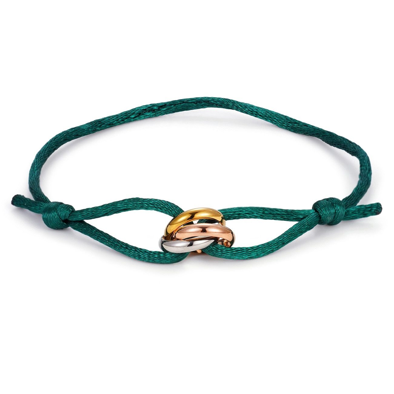 Kim Johanson Armband Tricolor (1-tlg), Edelstahl-Ring an Kordel, verstellba günstig online kaufen