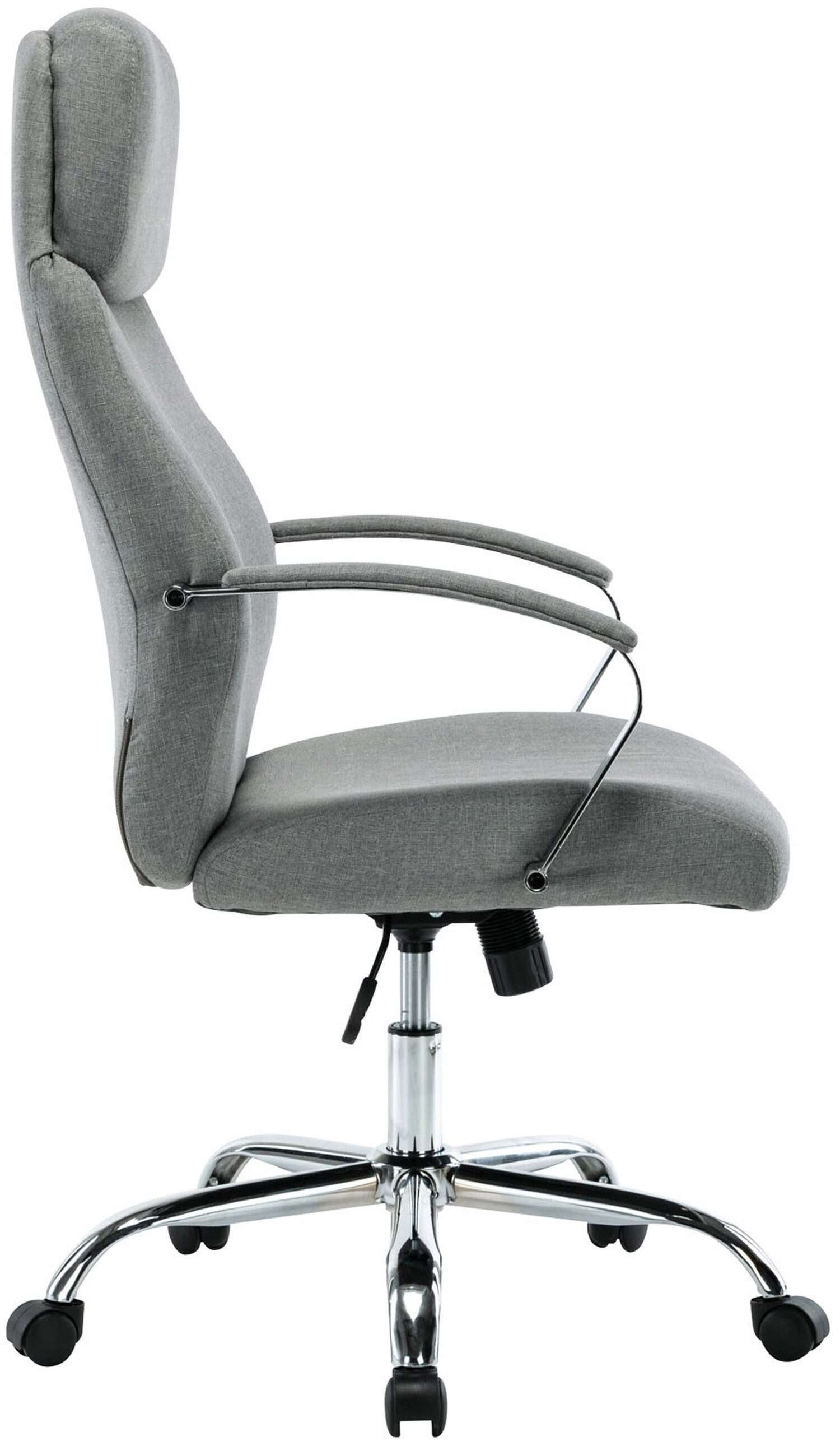 - Sitzfläche: Metall drehbar Drehstuhl, Rückenlehne höhenverstellbar Chefsessel, bequemer Gestell: Fargo (Schreibtischstuhl, Stoff grau 360° TPFLiving Bürostuhl Konferenzstuhl), - chrom mit und