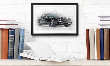 WandbilderXXL Bild mit Rahmen Black Jag, Auto, Wandbild, in 4 Größen erhältlich