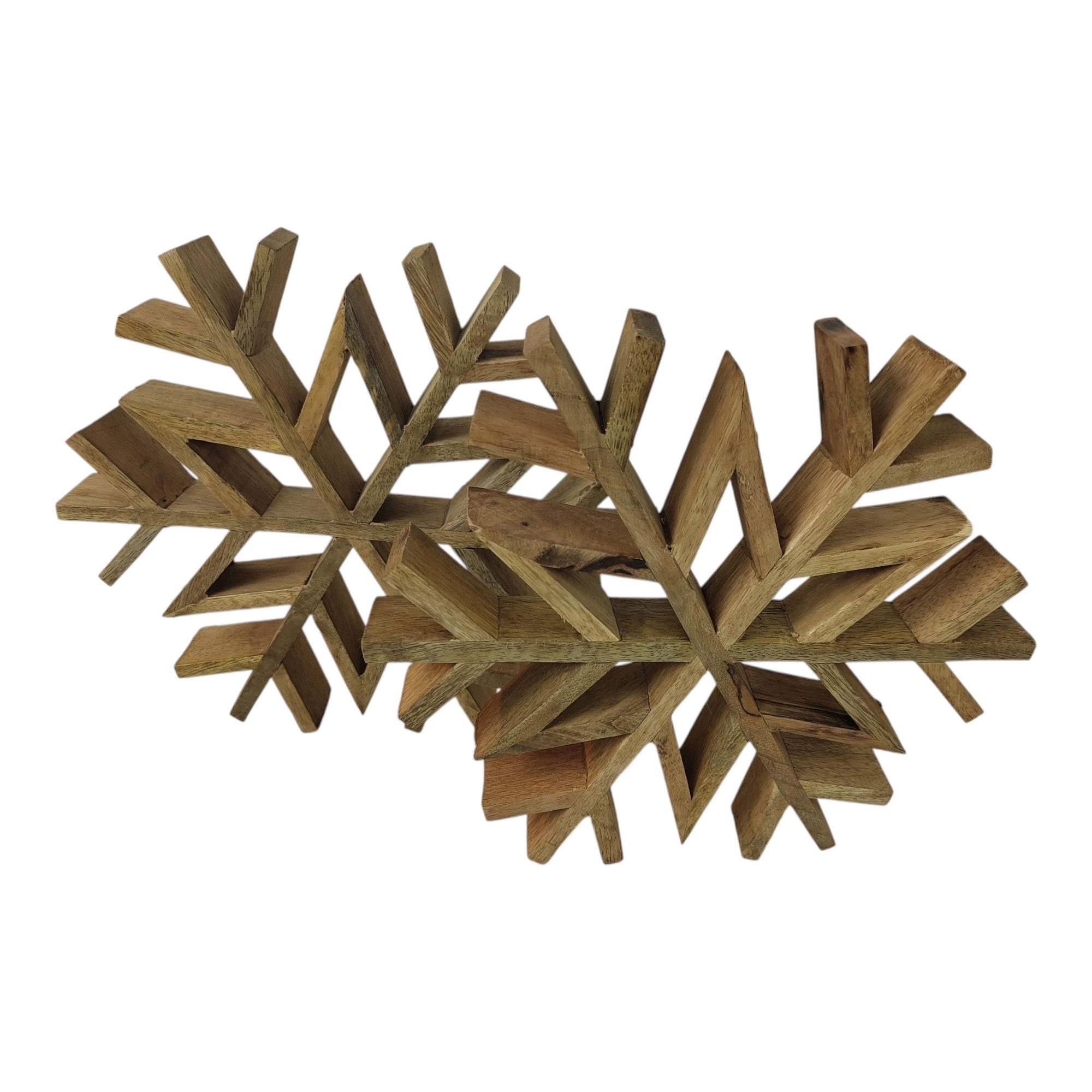 sesua Weihnachtsfigur Deko-Schneeflocke aus Mangoholz Naturfarben günstig online kaufen