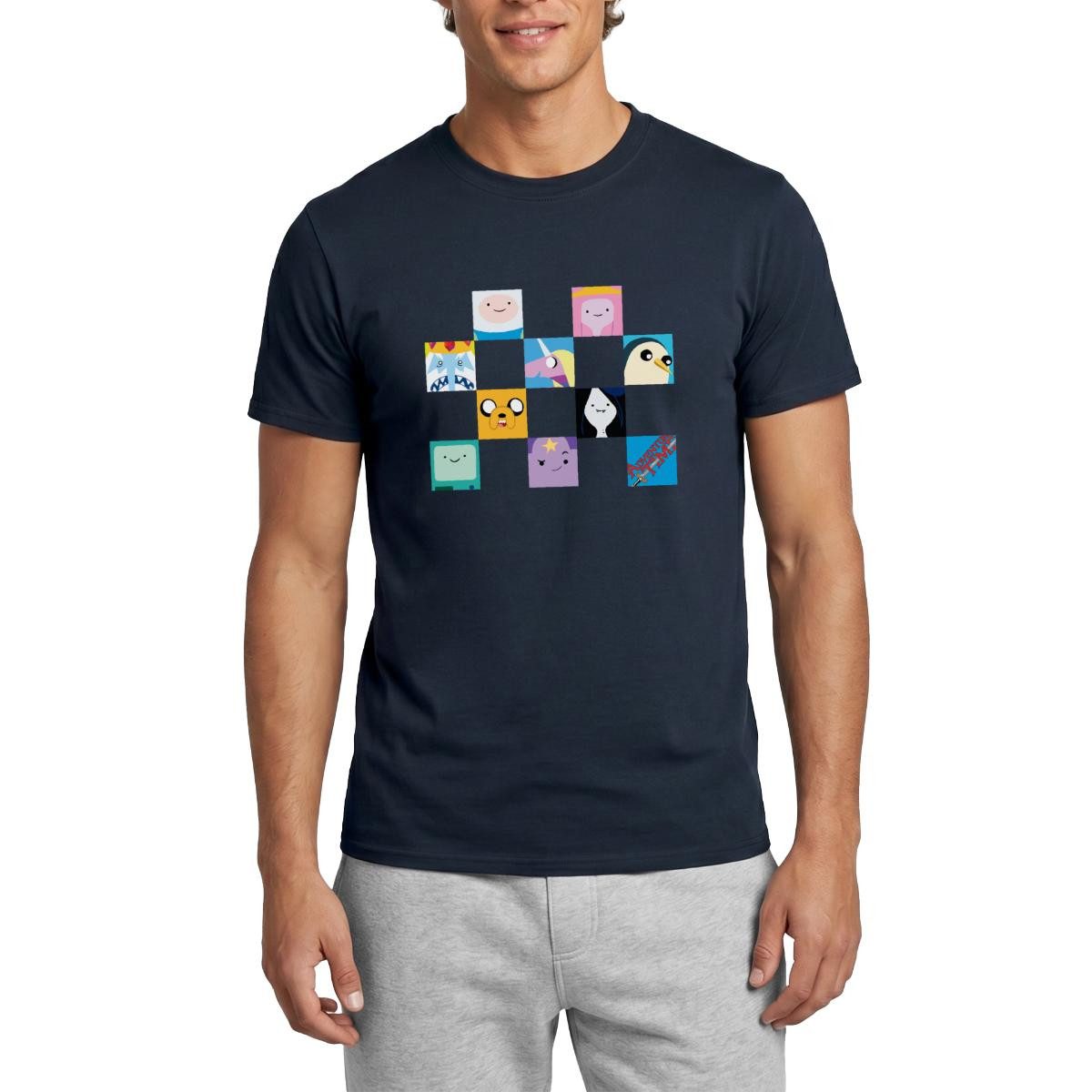 T-Shirt Adventure Time Mit Finn Und Jake Charaktere Kachel Männer T-Shirt