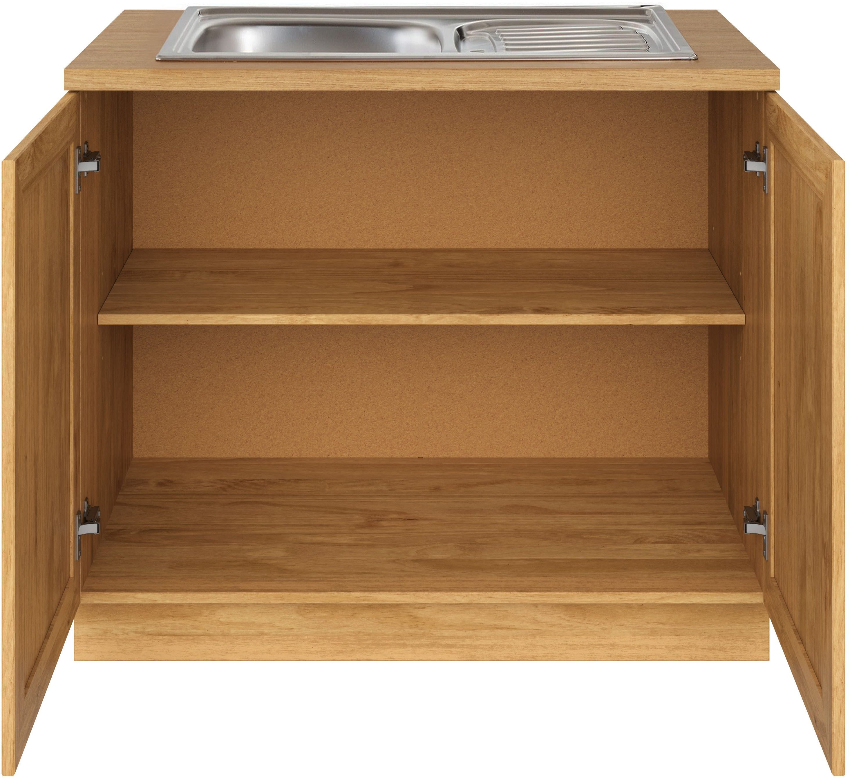 Home affaire Spülenschrank Teramo Breite 100 cm, inkl. Einbauspülbecken
