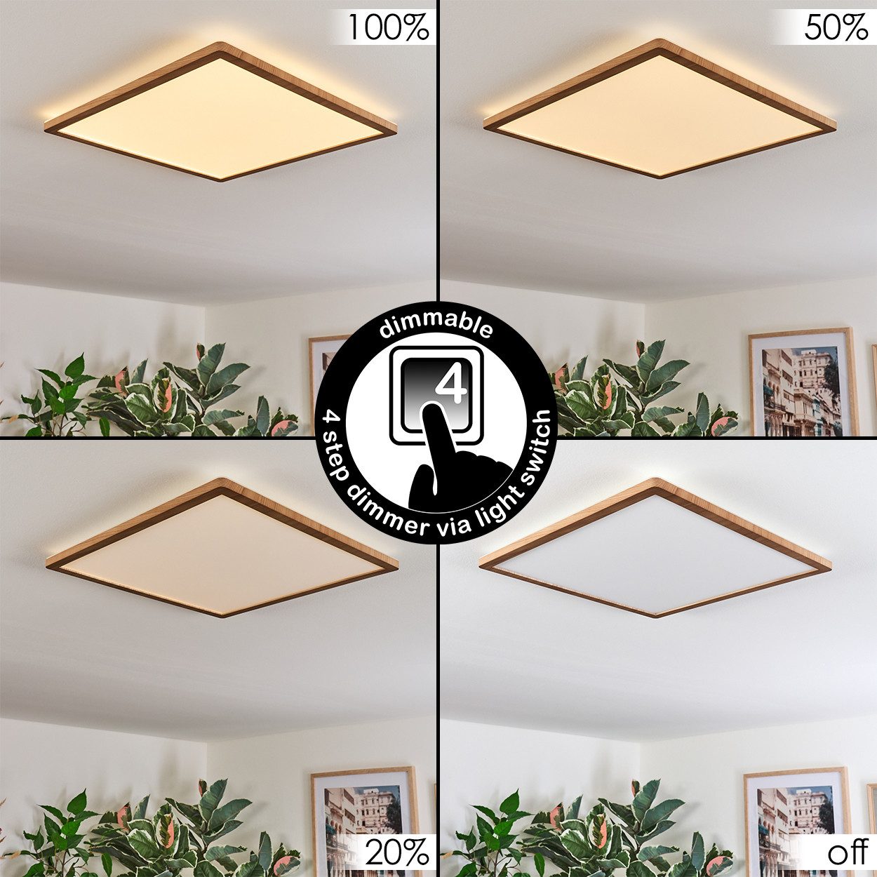 hofstein Deckenleuchte dimmbare Deckenlampe aus Metall/Kunststoff günstig online kaufen