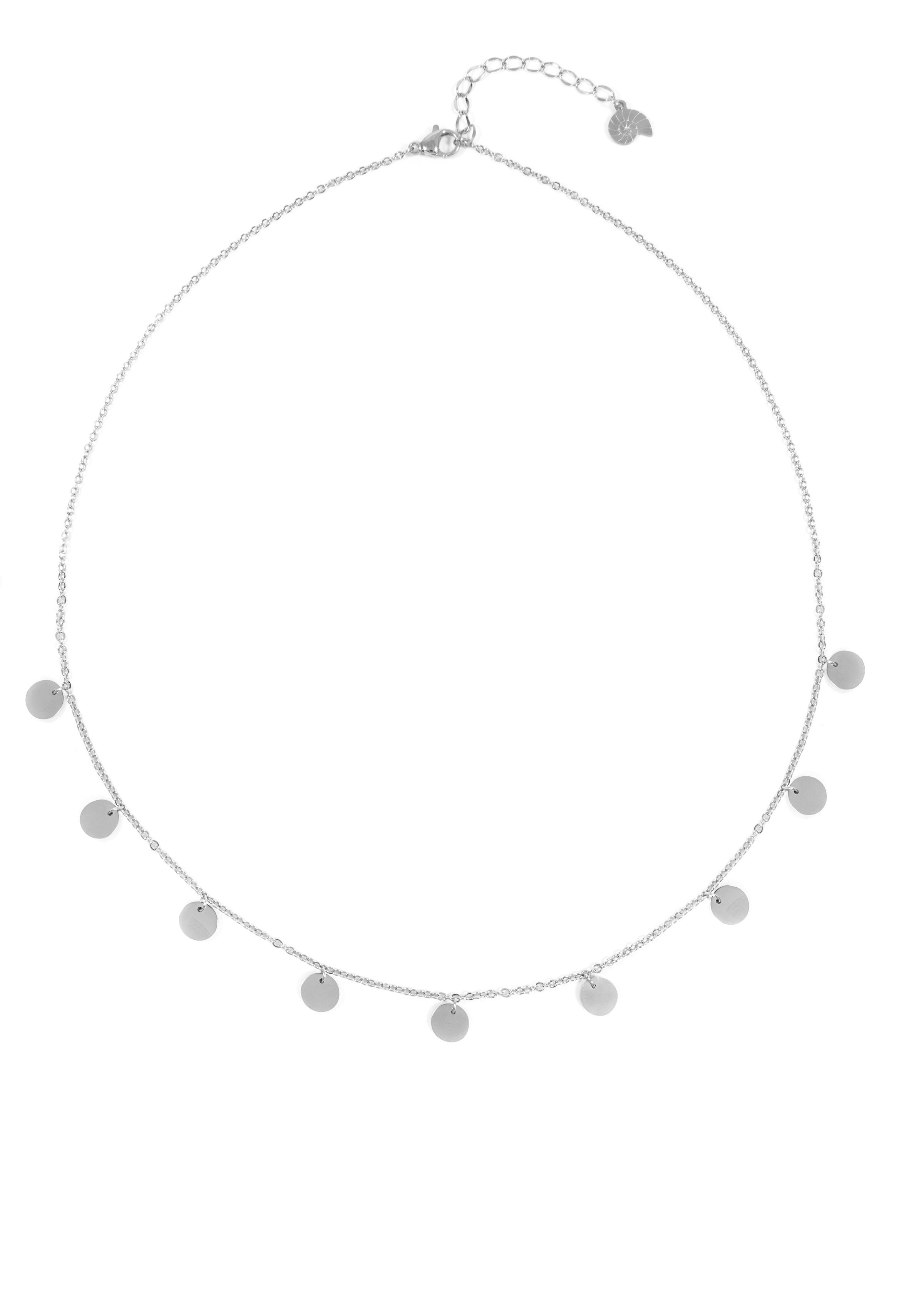 Hey Happiness Charm-Kette mit Geo Plättchen, Edelstahl Halskette Damen mit günstig online kaufen