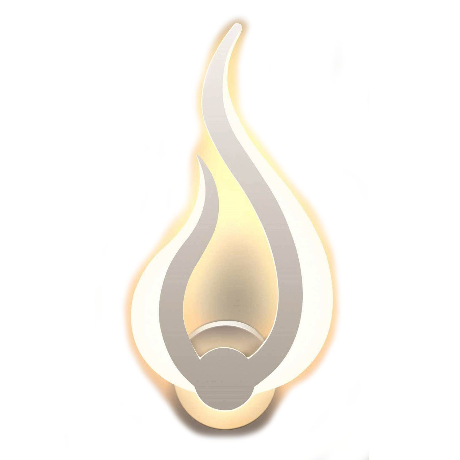 LETGOSPT Wandleuchte 9W LED Wandleuchte Innen, Wandlampe Flammenform Acryl Lampe, Warmweiß, LED fest integriert, für Wohnzimmer Schlafzimmer Treppenhaus Flur