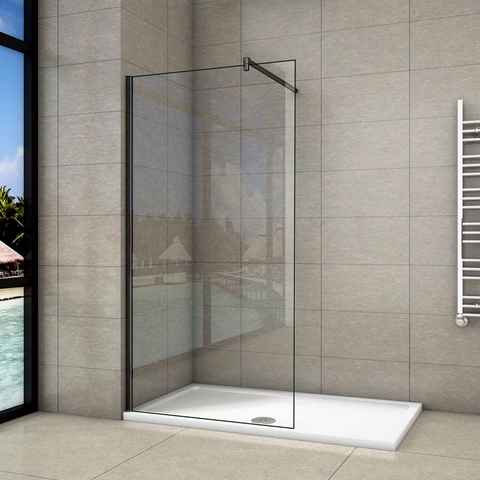 duschspa Duschwand 10mm ESG Nano Glas Walk in Dusche Duschwand Duschtrennwand Glaswand, Einscheibensicherheitsglas, Sicherheitsglas, (Set), Glas, Nano Glas