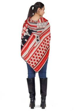 Guru-Shop Langjacke Ethno, Hippie Poncho mit langer Zipfelkapuze -..