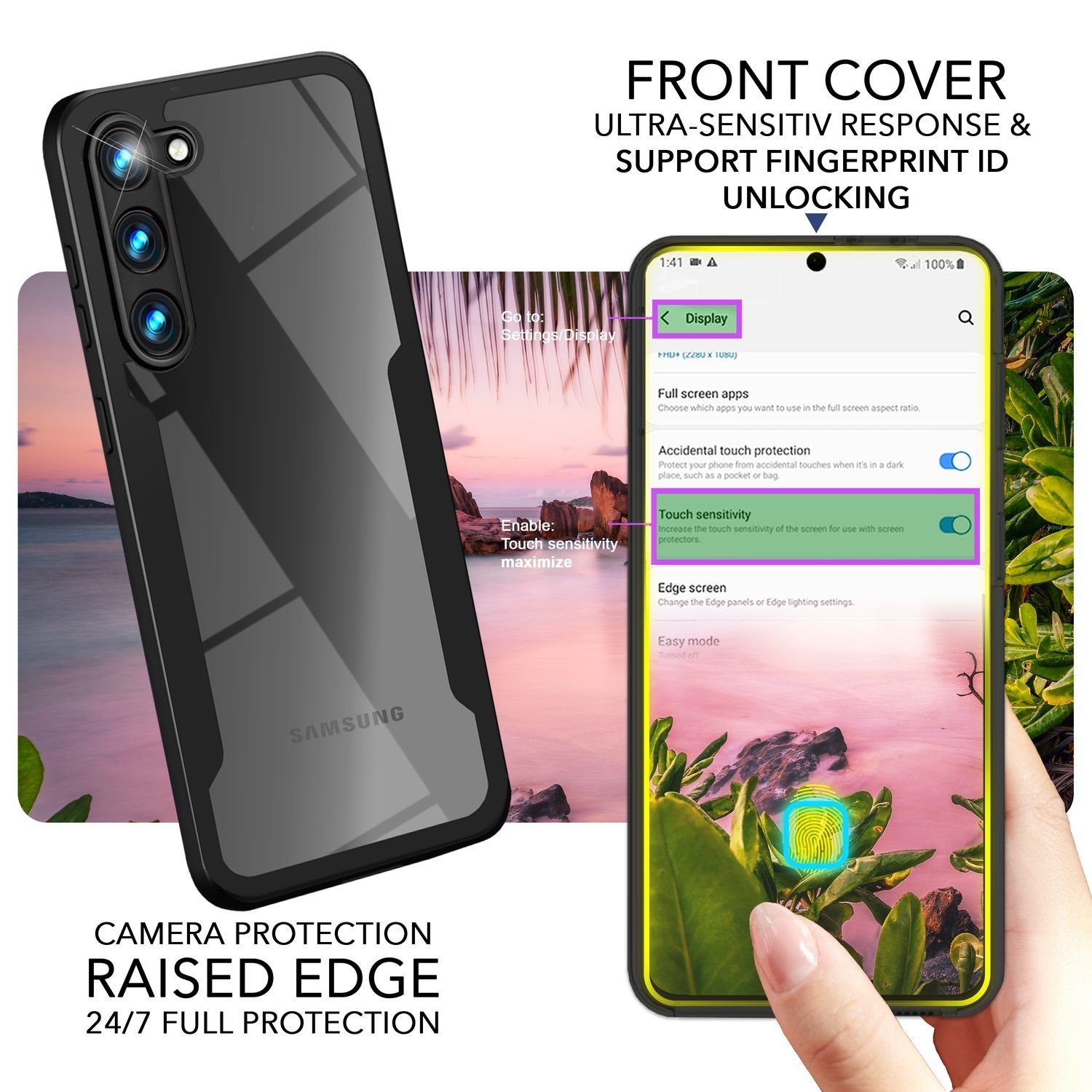 Nalia Smartphone-Hülle Samsung Galaxy S23 Plus 16,8 cm (6,6 Zoll), Klare 360 Grad Hülle / Rundumschutz / Hybrid Case / Schutzrahmen Matt