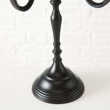 BOLTZE Kandelaber, Hoher schwarzer moderner Kerzenstaender 5 armig Hoehe 40 cm mit