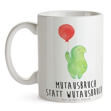 Mr. & Mrs. Panda Tasse Schildkröte Luftballon - Weiß - Geschenk, Becher, Tasse, glücklich, S, Keramik, Herzberührende Designs