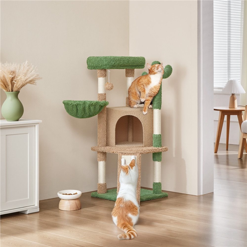 Yaheetech Kratzbaum 106,5 cm (H) Katzenkratzbaum, Stabiler Katzenbaum Kletterbaum Katzenmöbel für kleine/mittlere Katzen