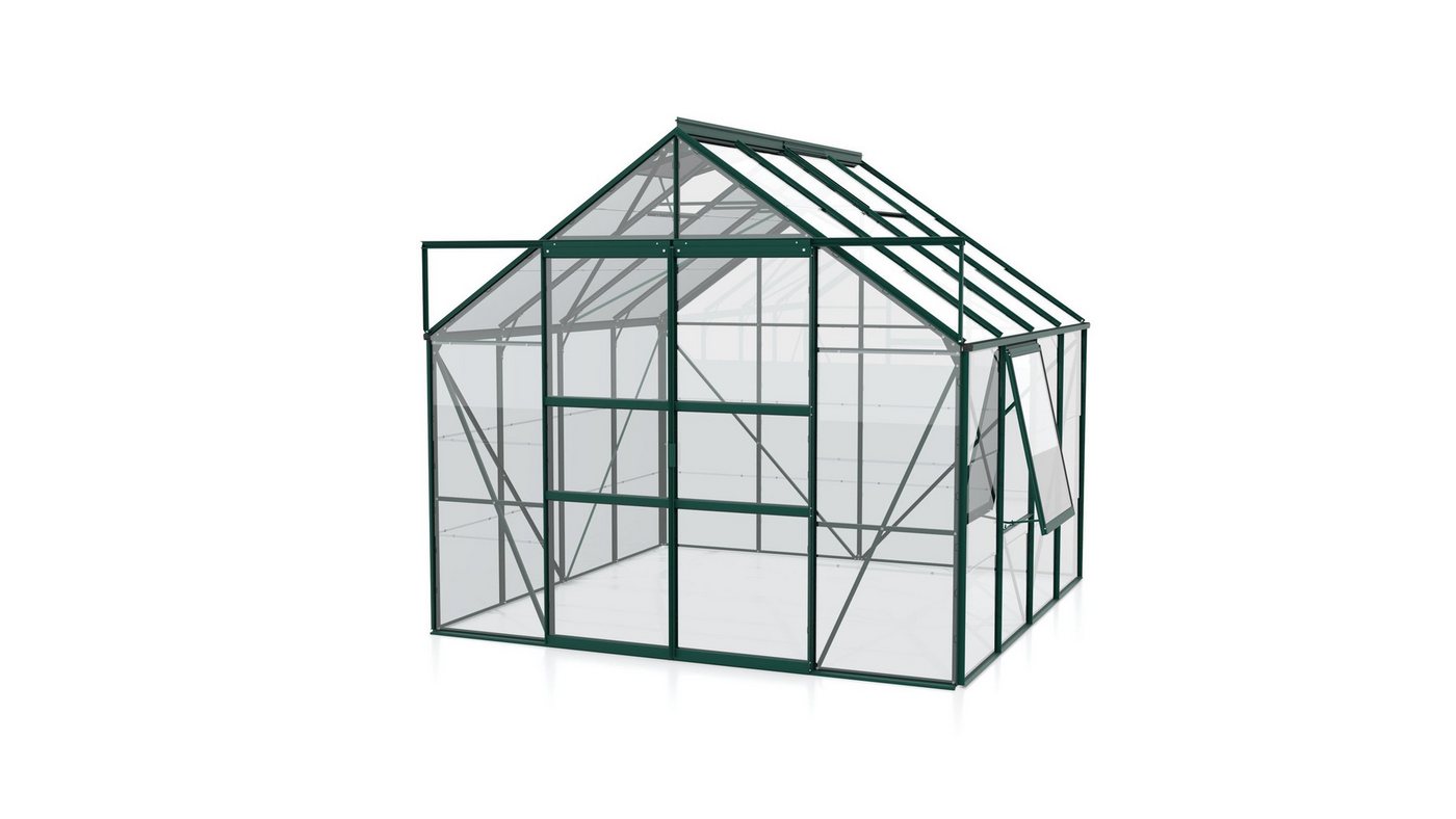 Thumbnail - Vitavia Gewächshaus Meridian 2 6700 ESG 3 mm Smaragd Grün 2 Dachfenster 1 Seitenfenster