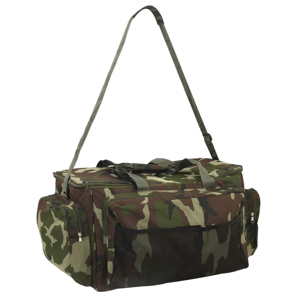 vidaXL Sporttasche 57 x 35 x 34 cm Angeltasche Wasserdicht Grüne Tarnfarben Oxford-Gewebe