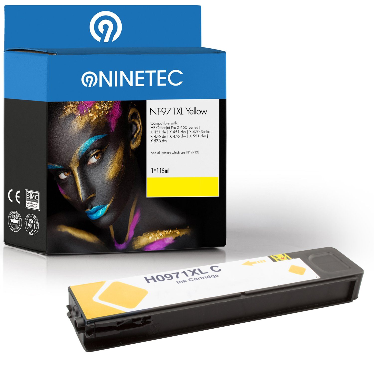 NINETEC ersetzt HP 971XL 971 XL Yellow Tintenpatrone