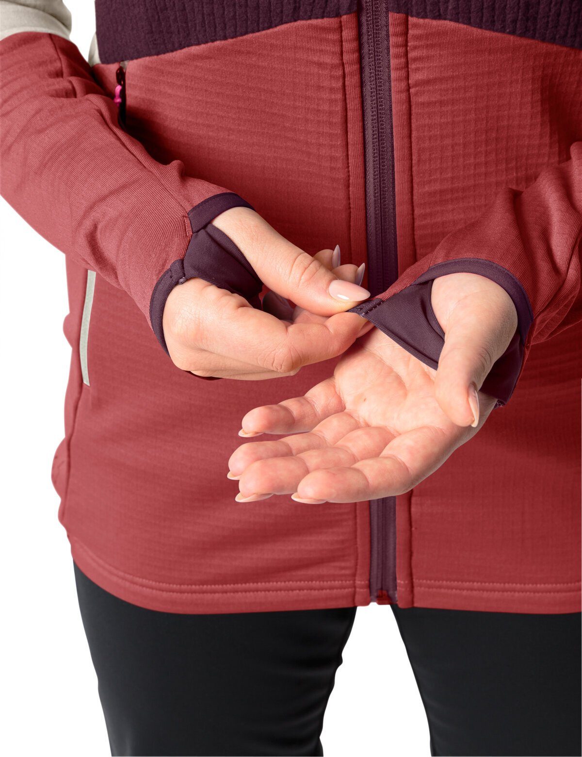 (1-St) VAUDE Klimaneutral kompensiert Fleece Grid cassis Jacket Women's Outdoorjacke Monviso Hooded