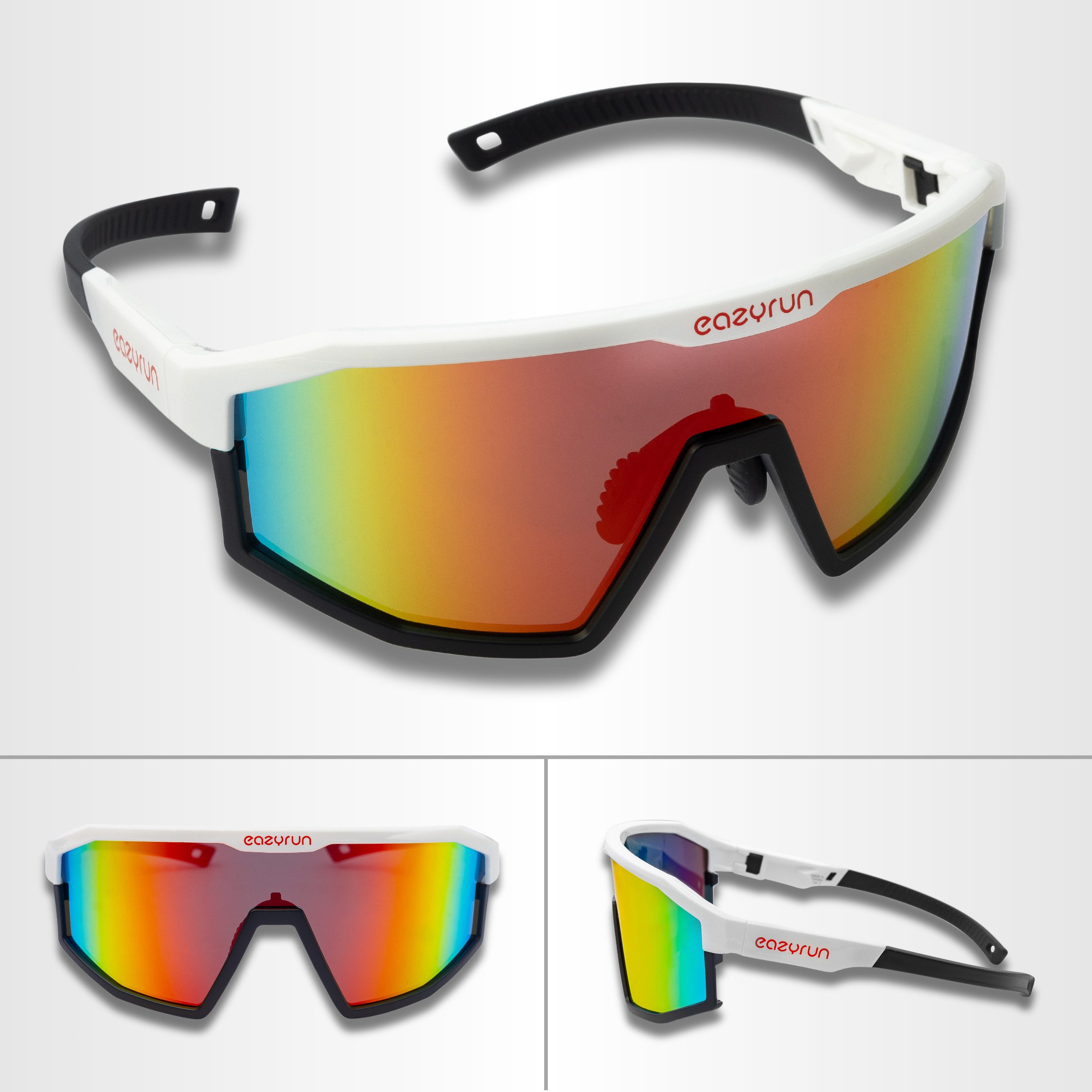 EyeAm Fahrradbrille, Sportbrille, Unisex Design, Für Sport, Rad, Laufen, MTB & Outdoor, (Modell: EAZYRUN), UV-Schutz 400