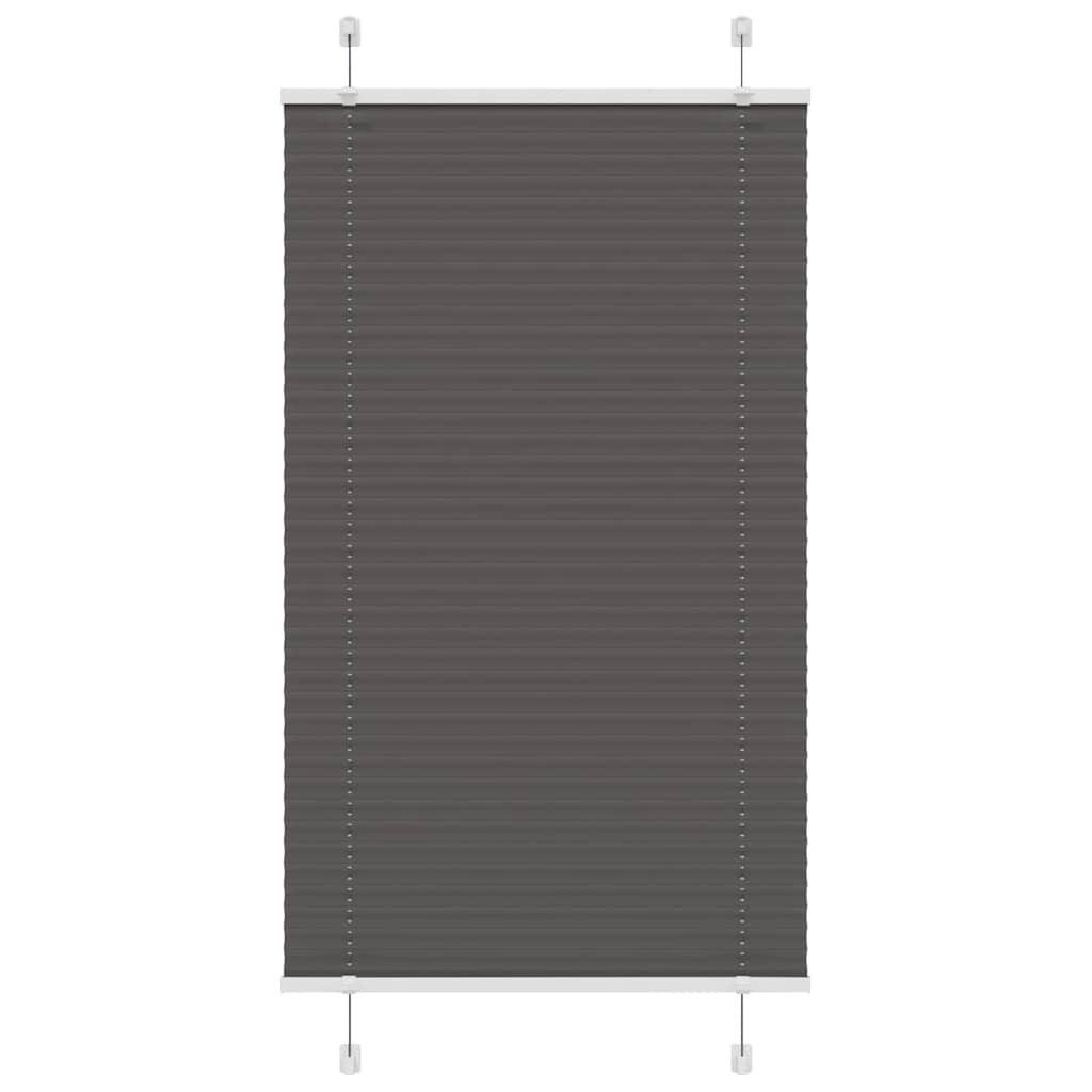 Gardine 80 x 100 cm Plissee Schwarz 80x100 cm Stoffbreite 79,4 cm Polyester