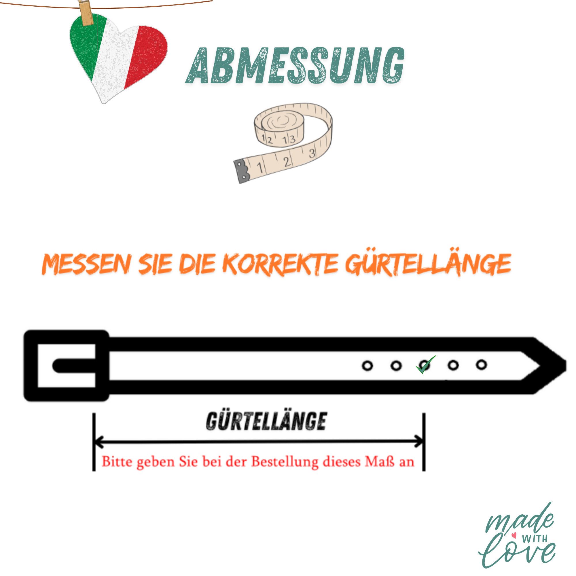 MIRROSI Ledergürtel Damen Herren Gürtel, Made in Italy, 3cm breit (Passt fast zu jeder Hosenschlaufe, aus Echtem Leder) – Bild 4 von 4