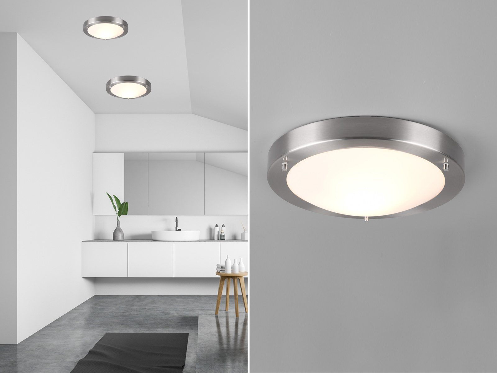 TRIO Leuchten LED Deckenleuchte, Dimmfunktion, LED wechselbar, Warmweiß, Ba günstig online kaufen