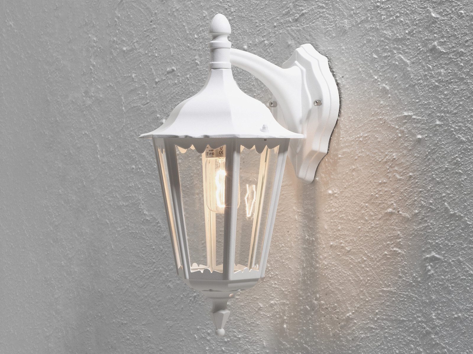 KONSTSMIDE LED Außen-Wandleuchte antike Wand-Laterne hängend, Höhe 45cm, LED wechselbar, Warmweiß, Außenleuchte zur Fassadenbeleuchtung, Außenwandlampe Hausbeleuchtung