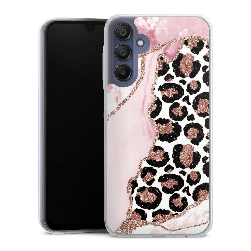 DeinDesign Handyhülle Leopard Glitzer Look Marmor Patterns and Textures Smooth Pink, Samsung Galaxy A15 5G Slim Case Silikon Hülle Ultra Dünn Schutzhülle